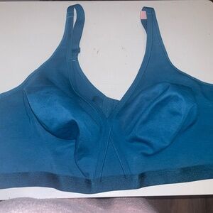 Cacique 54DDD White Cotton LL No Wire Scoop Bra Comfort Adiustable Strap